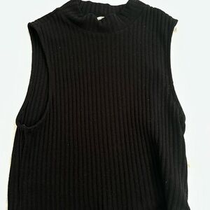 Express Sleeveless Ribbed Mock neck fitted crop top